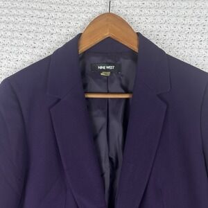 Nine West Purple Career Blazer Womens Size 2 Single Button Office Jacket